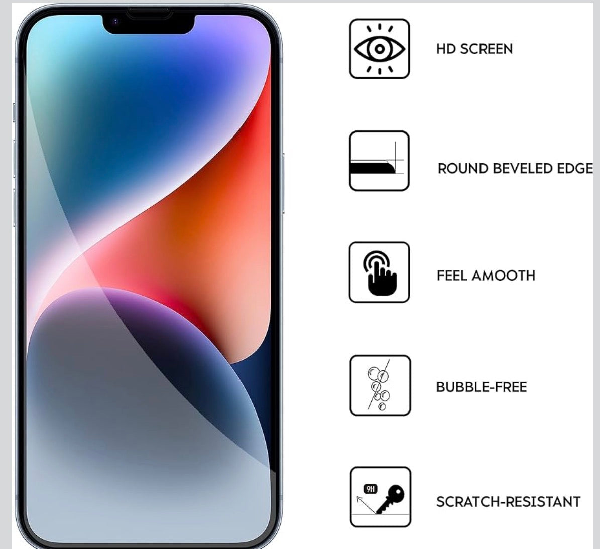 Vetro Temperato 9H per iPhone – Protezione Schermo Trasparente