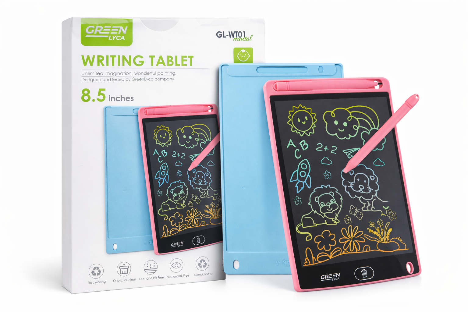 Lavagna LCD per Bambini 8.5” con Penna – Scrittura Colorata