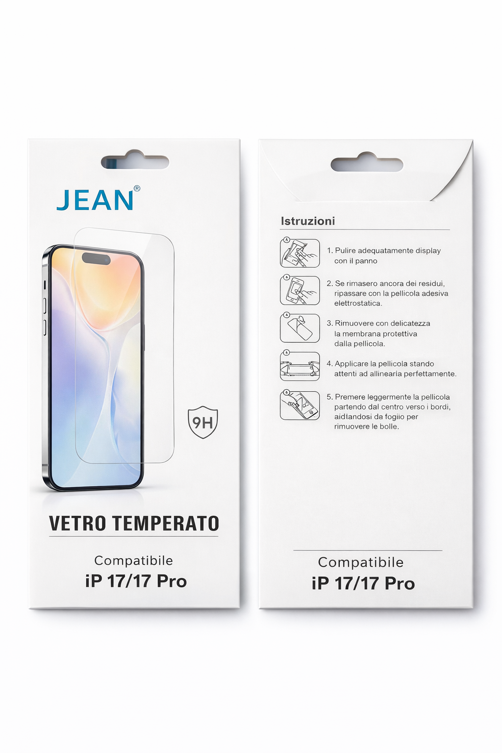 Vetro Temperato 9H per iPhone – Protezione Schermo Trasparente
